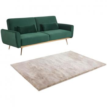 Clic-clac vert sapin LAUNEI avec tapis taupe DOLCE