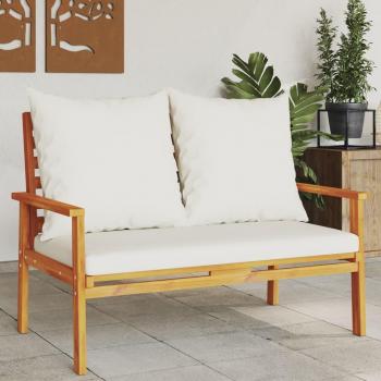 Canapé de jardin 120 cm en bois massif d'acacia avec coussin