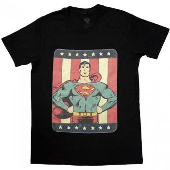 Unisex Superman T-Shirt XL Zwart met Strepen voor Volwassenen
