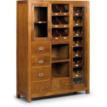 Buffet en Bois Marron 4+3 Tiroirs Mindi
