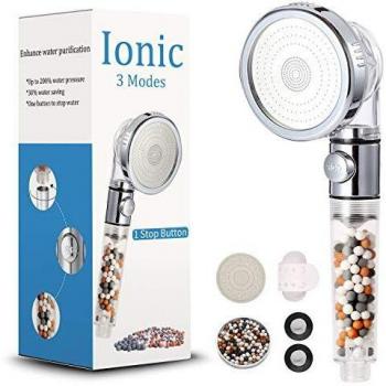 AquaGuard Handheld Ionic Shower Head – Beads Filter, High Pressure, Water Saving