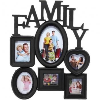 6-Photo Wall Frame, Black, Family Display, 30x37cm
