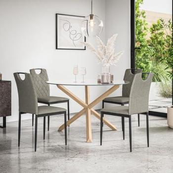ClearGlass Oak Dining Set – Malvern Style