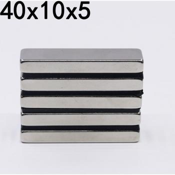Aimants permanents N35 en néodyme, bloc magnétique Super puissant, 40x10x5mm, 10 pièces