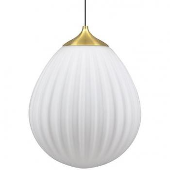 Suspension Umage AROUND THE WORLD en verre opalin Ø27.7cm Laiton Rose