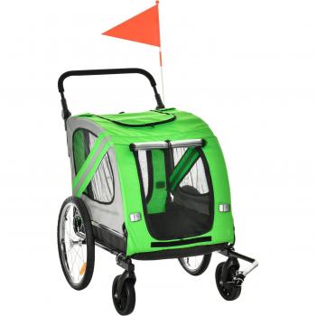 PawHut 2-in-1 Dog Bike Trailer Pet Stroller