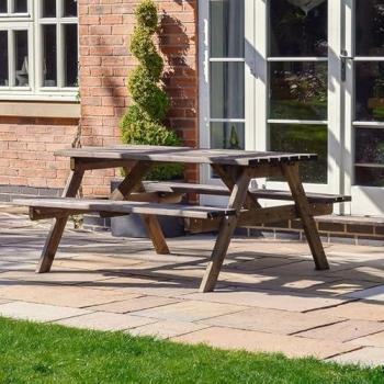 Oakham Forest‑Brown 7‑ft Redwood Bench – Outdoor Seating