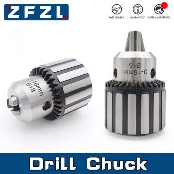 Bohraufsatz‑Set B12/B16/B18 (1‑10 mm, 1‑13 mm, 1‑16 mm, 3‑16 mm) inklusive Schlüssel
