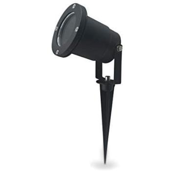 Lampe de jardin piquée LED GU10 3W – EUROPALAMP, Noir, blanc chaud, plastique durable