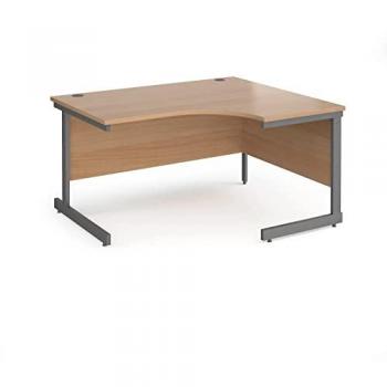 Beech Top Corner Desk 1400mm, Graphite Frame, 1200mm Depth (Contract 25)
