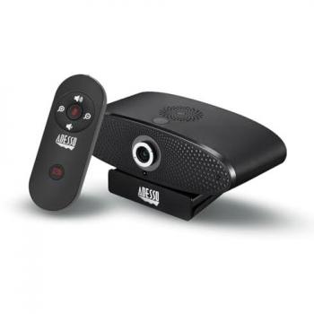 Adesso CyberTrack C100 4K Ultra HD Conference Camera with Speaker, USB Webcam, 4X Zoom, Built-in 3W*2 Speaker, Microphone, Adjustable View Angle 90-150 Degree, Mount Adapter and Remote Controller