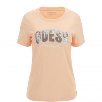 T-shirt Guess con strass sul logo