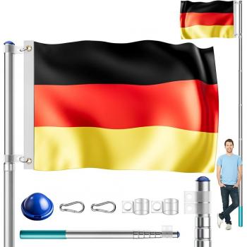 Asta Bandiera Alluminio 630 cm con Bandiera Germania