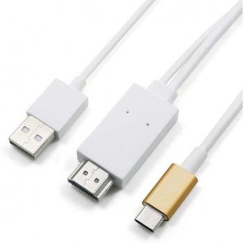 Adaptador USB Tipo C a HDTV 4K con Alimentación Blanco