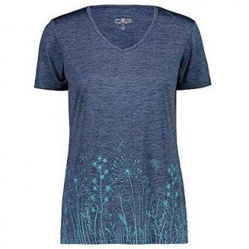 CMP Damen Pastell Blume T-Shirt – Blau Melange, D38