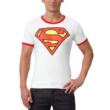 LOGOSHIRT Superman T-Shirt für Männer, Größe XS, weiß mit Print