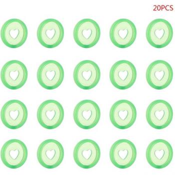 20pcs 24mm Heart Shaped Clear Binder Rings with Mushroom Hole
