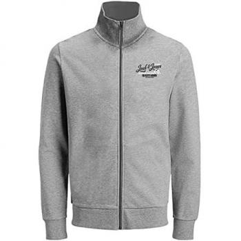 Jack & Jones Herren Sweatjacke JJANDY mit Reißverschluss in Hellgrau