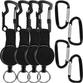 Porte-badge rétractable 8 pièces avec clip et porte-clés