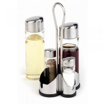 Mini Kit de Condimentos: 4 Tazones de Sal y Pimienta con Agitador
