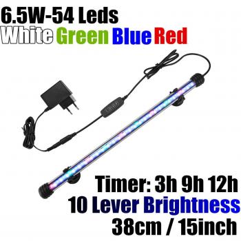 56 Leds Aquarium LED Light 8.5W with Color Options and Timer