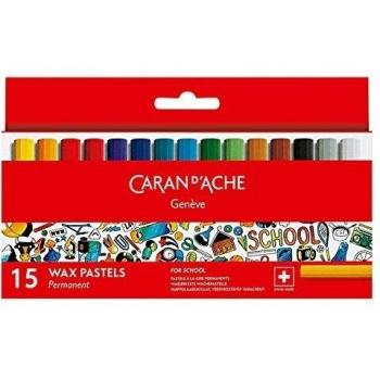 LLAPIS DE CERA CARAN D'ACHE LINIA ESCOLAR PERMAMENT CAIXA DE CARTRO DE 15 COLORS