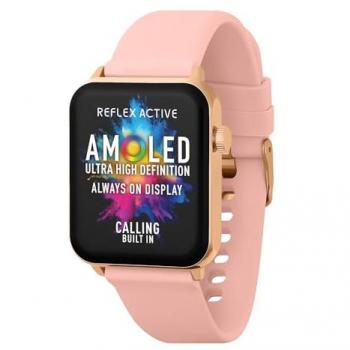 Reflex Active Series 30 Pink Smart Watch with AMOLED Always-On Display and Silicone Strap