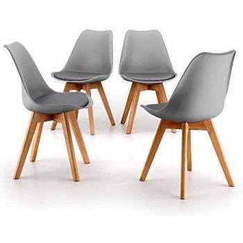 Mobili Fiver Sedie in Stile Nordico Grigia, Set da 4