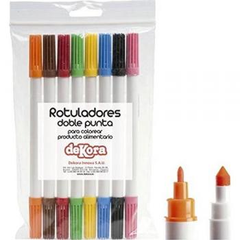 Feutres alimentaires multicolores double pointe