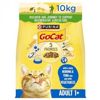 Go Cat 10kg Dry Food for Cats with Tuna, Herring and Vegetables