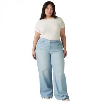 Blu Chiaro Levi's 318 Plus Jeans Shaping Wide Leg