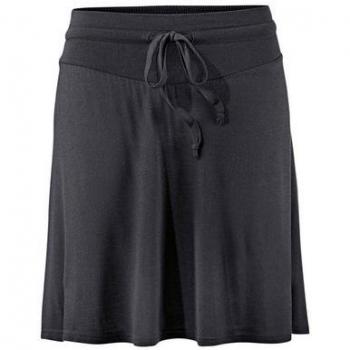 BEACHTIME Jerseyrock Damen Schwarz – knielanger, figurumspielender Strandrock