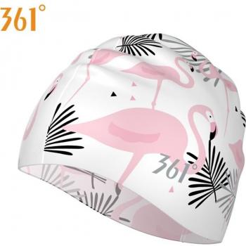 Long-Hair Flamingo Pool Cap – 361 Waterproof Silicone with Ear Protection