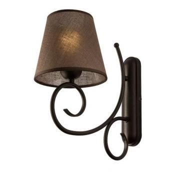Lamkur Applique Murale Lorenzo 1x E27 Tissu Marron