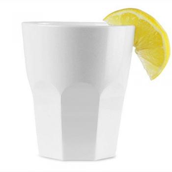 White 270ml Plastic Glasses – Granite Look, 4-Unit Set