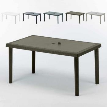 Grand Soleil Rattan-Polytisch – rechteckig, 150x90 cm, Braun