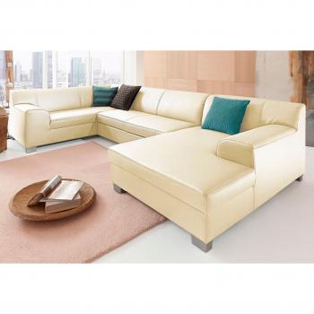 DOMO Collection Wohnlandschaft „Amando U-Form“ – wahlweise mit Bettfunktion, frei im Raum stellbar