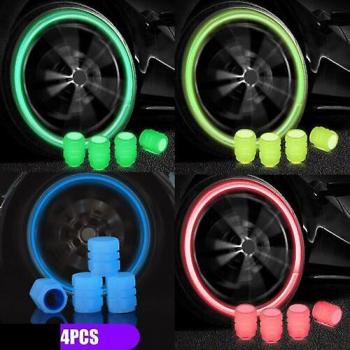 Cap Luminé Universal JNJYQ pour Voiture – Étanche et Anti‑Poussière – Pneus Décoratifs – 4 pièces en Jaune