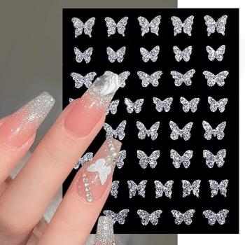 Ongles Papillon Étincelant 3D – Décor Pointes à Faire Soi‑même