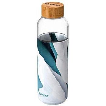 Bouteille en verre Flow iceberg 66 cl avec anneau de portage et étui en silicone