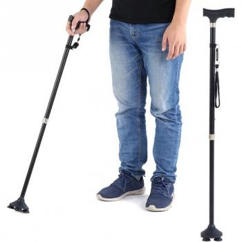 Canette de marche télescopique en aluminium, poignée T anti-glisse, support stable pour les seniors