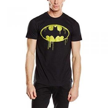 Schwarzes DC Comics Batman T-Shirt – Tropfendes Logo, S