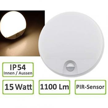 LED Wandleuchte 15W PAYAR, 1100lm, 3000K, Bewegungsmelder