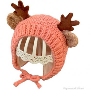 Gorra de Invierno Lindo para Bebé con Cuernos de Reno