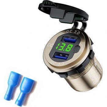 QC3.0 Aluminium Auto Lader 36W met Waterdichte Behuizing