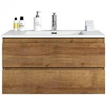 Mobile da bagno Angela 90cm in Rovere, armadio mobiletto lavabo