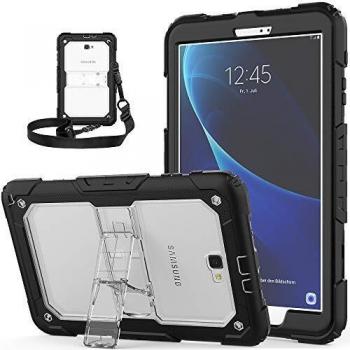 Samsung Tab A 10.1 (T580/T585) Stoßfestes Schutzcase – Transparent Schwarz, inkl. Stand