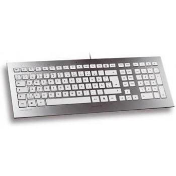 Teclado Cherry Strait 104 Teclas USB Blanco Plata