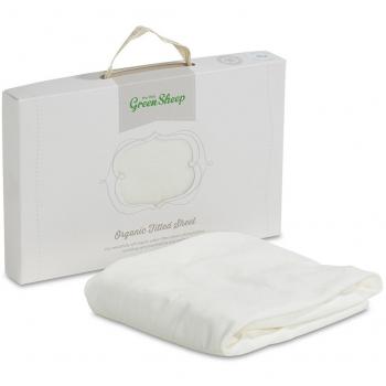Biobaumwoll-Babykorb-Spannbetttuch von The Little Green Sheep in Weiß