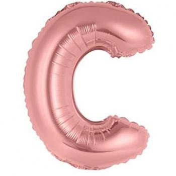 Ballon aluminium “C” 36 cm rose en or